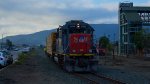 UP 1004 shoves a Loaded Centerbeam down to Bay point Lumber